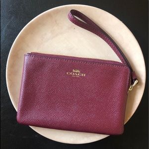 Coach corner zip wristlet